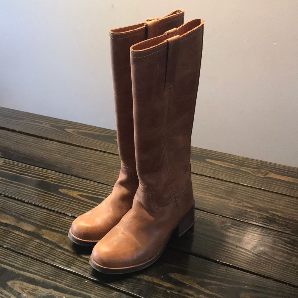 Tall leather boots